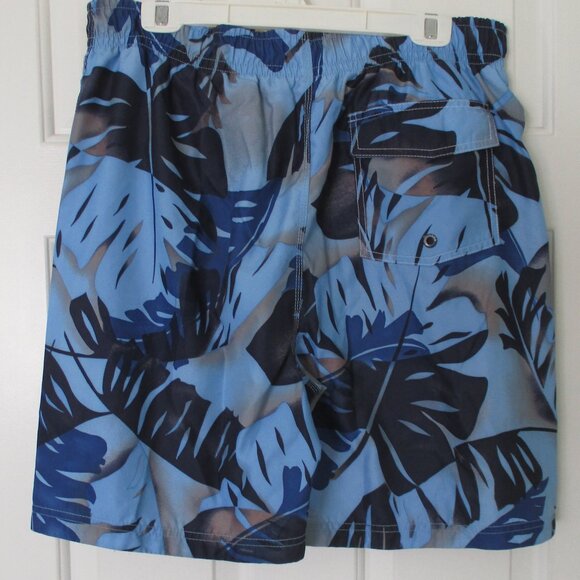 Dockers Mens Blue Floral Fully Lined Swim Trunks w/4 Pockets- Size 34W-40W or XL - Picture 3 of 4